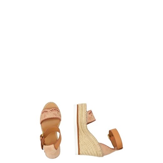 Sandały damskie See By Chloé na lato z klamrą na koturnie z tworzywa sztucznego 