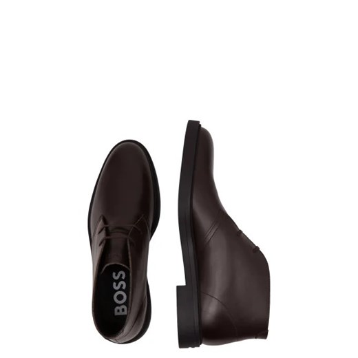 Buty zimowe męskie BOSS HUGO eleganckie brązowe z tworzywa sztucznego