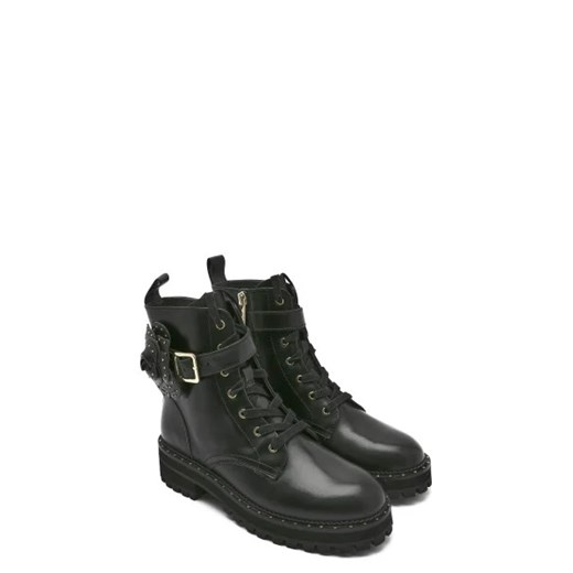 Workery damskie Liu Jo casual czarne ze skóry sznurowane 