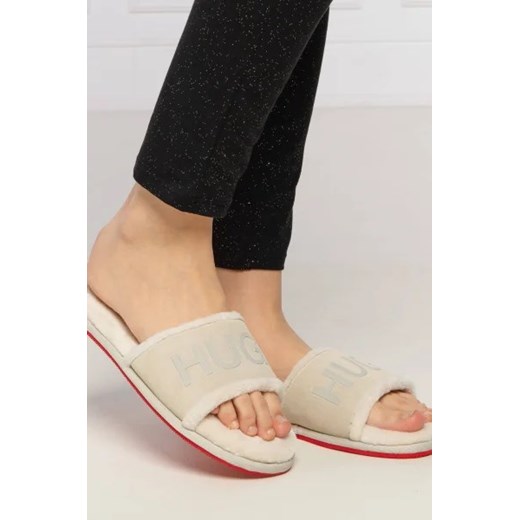 HUGO Obuwie domowe Cozy_Slide | z dodatkiem skóry 37 Gomez Fashion Store okazja