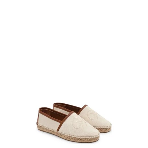 Espadryle damskie beżowe Weekend Maxmara skórzane