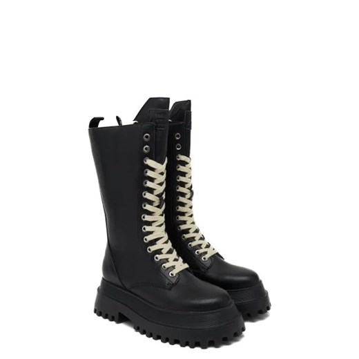 Workery damskie czarne Twinset z tworzywa sztucznego casual wiązane