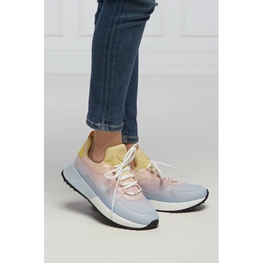 Wielokolorowe buty sportowe damskie Michael Kors sneakersy wiosenne wiązane z tworzywa sztucznego na płaskiej podeszwie 
