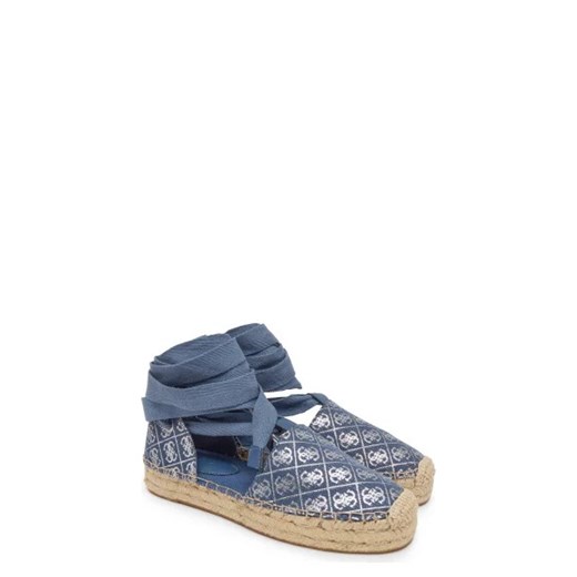 Espadryle damskie Guess niebieskie w nadruki płaskie z tworzywa sztucznego
