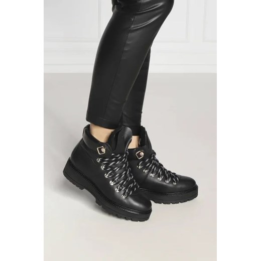 Workery damskie czarne Tommy Hilfiger tkaninowe casualowe