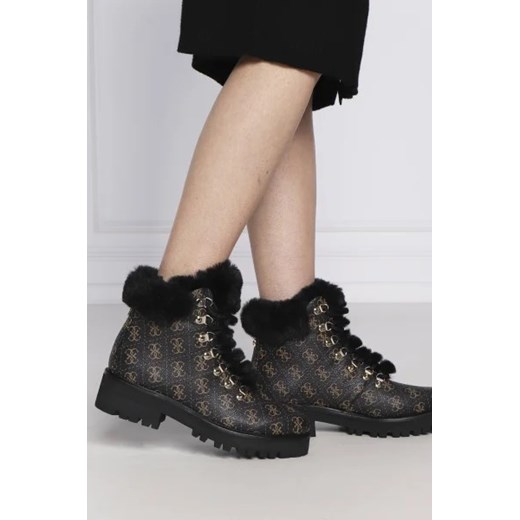 Guess workery damskie casual sznurowane z tkaniny płaskie