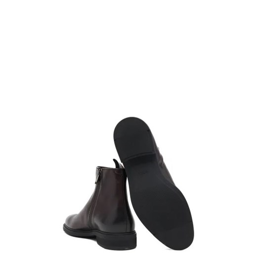 Buty zimowe męskie brązowe BOSS HUGO eleganckie bez zapięcia