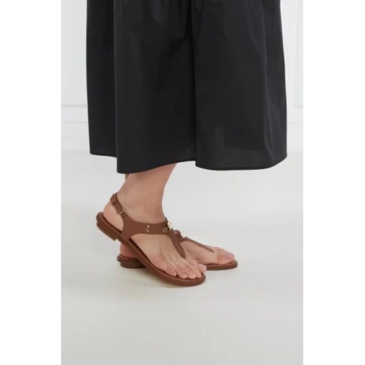 Michael Kors sandały damskie casual brązowe na lato na płaskiej podeszwie 