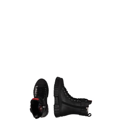 Workery damskie Love Moschino wiązane casual czarne 