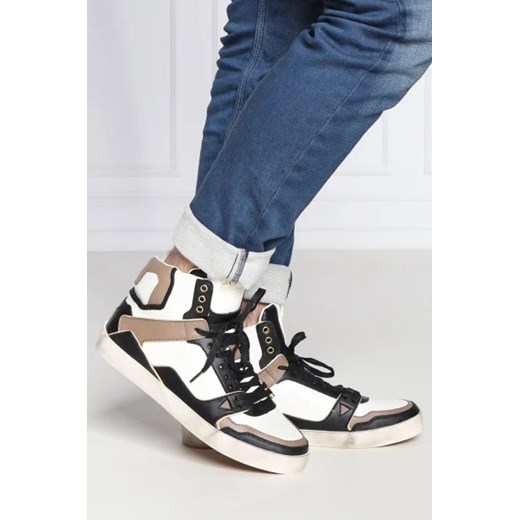 Buty sportowe męskie Guess z tworzywa sztucznego sznurowane