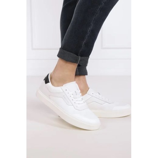 Calvin Klein Trampki LOW TOP LACE UP KNIT | z dodatkiem skóry Calvin Klein 42 okazja Gomez Fashion Store