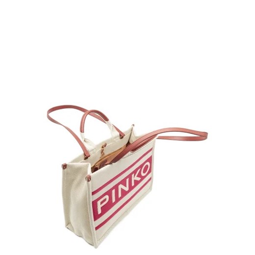 Shopper bag beżowa Pinko na ramię duża 