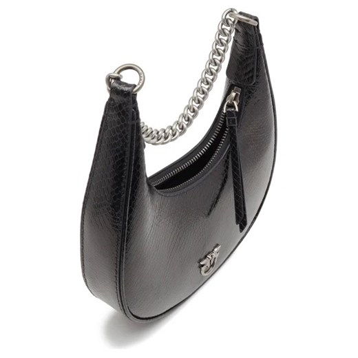 Pinko Skórzane hobo BRIOCHE HOBO MINI PELLE LAMINA Pinko Uniwersalny Gomez Fashion Store