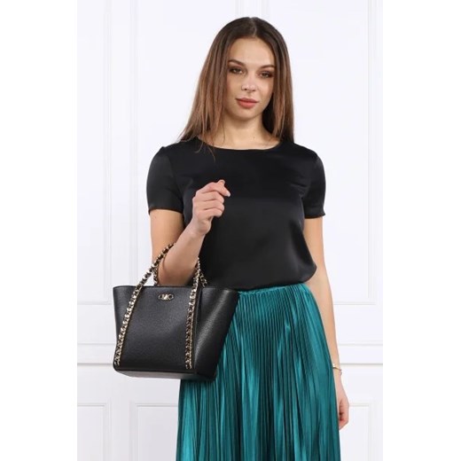 Shopper bag czarna Michael Kors na ramię matowa skórzana 