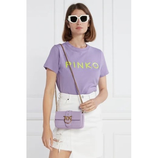 Pinko Skórzana torebka na ramię LOVE ONE POCKET C Pinko Uniwersalny Gomez Fashion Store