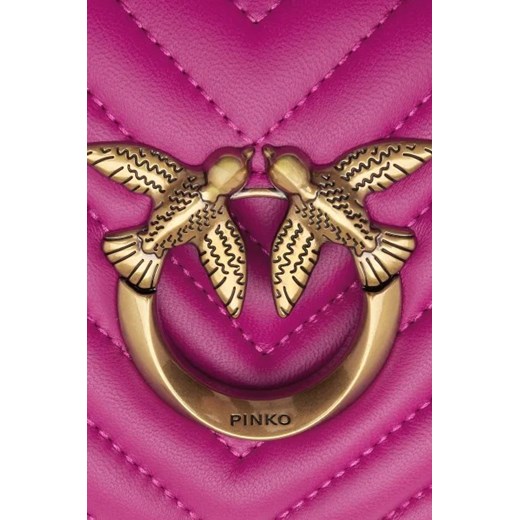 Pinko Skórzana torebka na ramię LOVE CLICK MINI SHEEP NAPPA CH Pinko Uniwersalny Gomez Fashion Store