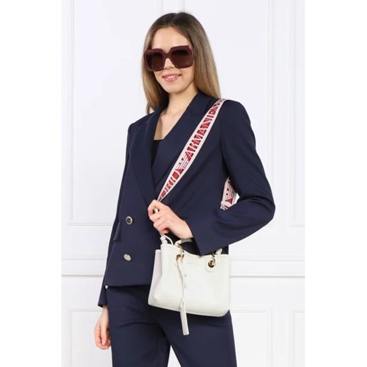 Shopper bag Emporio Armani biała ze skóry ekologicznej