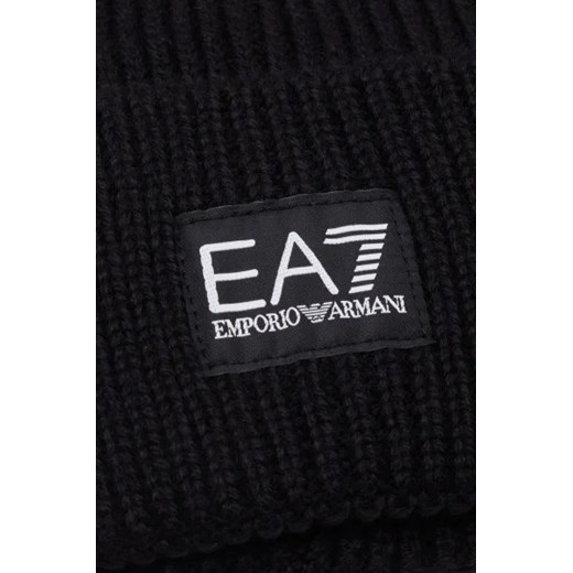 EA7 Czapka | z dodatkiem wełny S okazja Gomez Fashion Store