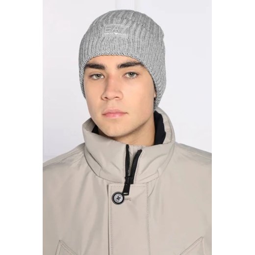 EA7 Czapka | z dodatkiem wełny L okazyjna cena Gomez Fashion Store