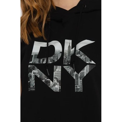 Sukienka DKNY z okrągłym dekoltem prosta mini z krótkim rękawem