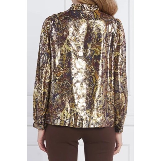 Ba&sh bluzka damska jesienna w abstrakcyjnym wzorze z długimi rękawami 