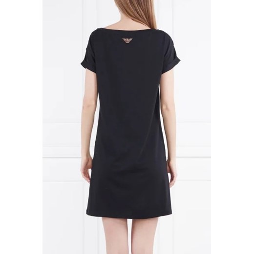 Sukienka Emporio Armani casual z okrągłym dekoltem bawełniana mini z krótkim rękawem