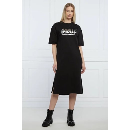 Sukienka Gaëlle Paris z długim rękawem z napisami 