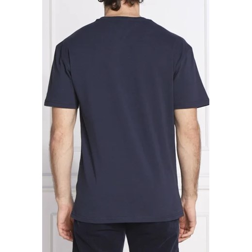 T-shirt męski Tommy Jeans z napisami granatowy bawełniany 