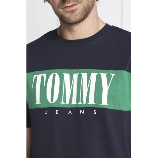T-shirt męski Tommy Jeans z krótkimi rękawami z napisami bawełniany 