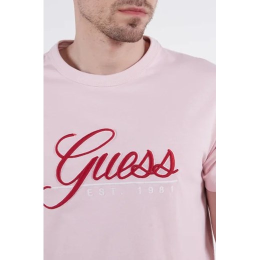 GUESS JEANS T-shirt SS CN GUESS 3D EMBRO | Regular Fit L promocyjna cena Gomez Fashion Store