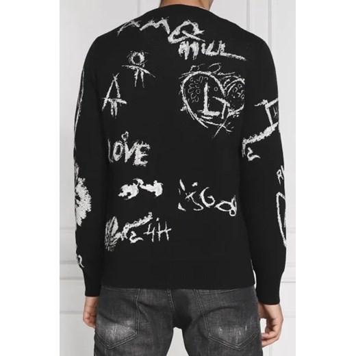 Sweter męski czarny Alexander McQueen w stylu młodzieżowym jesienny