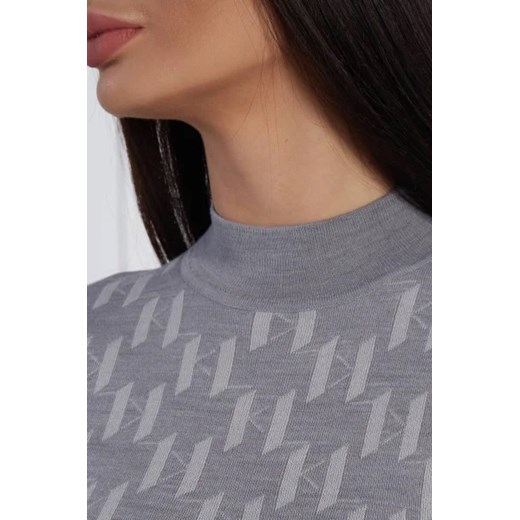 Karl Lagerfeld Bluzka Monogram | Slim Fit | z dodatkiem wełny Karl Lagerfeld XL wyprzedaż Gomez Fashion Store