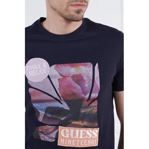 GUESS JEANS T-shirt SUNSET FLOWER | Slim Fit XL Gomez Fashion Store okazyjna cena
