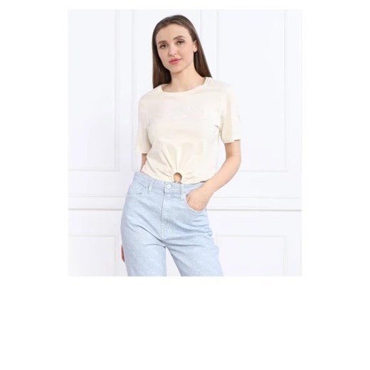 GUESS JEANS T-shirt SS RN PIERCING | Cropped Fit M okazja Gomez Fashion Store