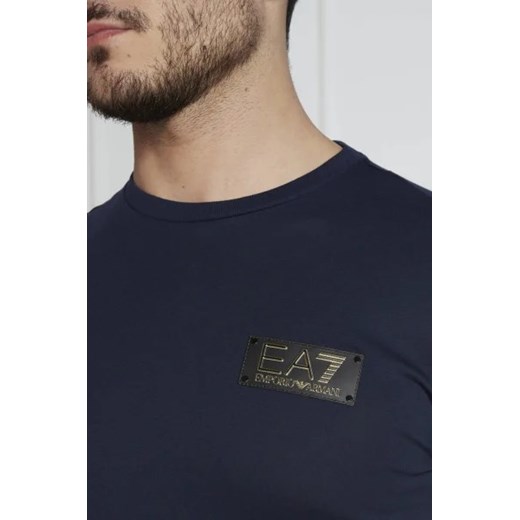 T-shirt męski niebieski Emporio Armani z krótkim rękawem