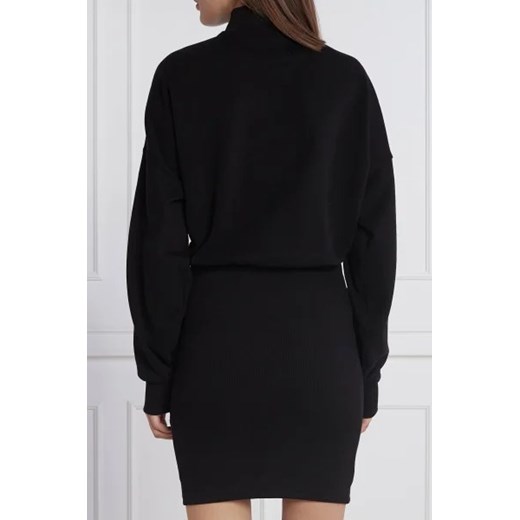 Sukienka Hugo Boss z długim rękawem mini bawełniana