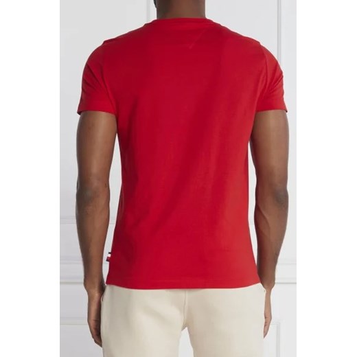 T-shirt męski Tommy Hilfiger z krótkim rękawem z bawełny czerwony 