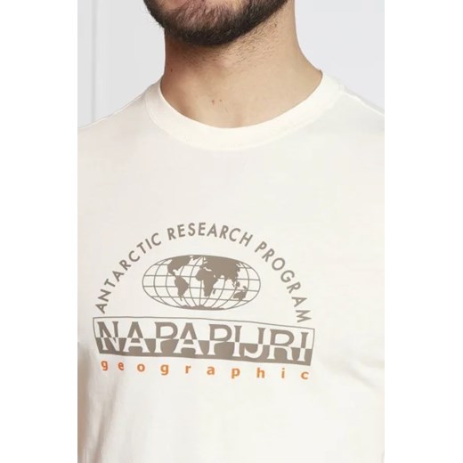 T-shirt męski Napapijri bawełniany sportowy z krótkimi rękawami 
