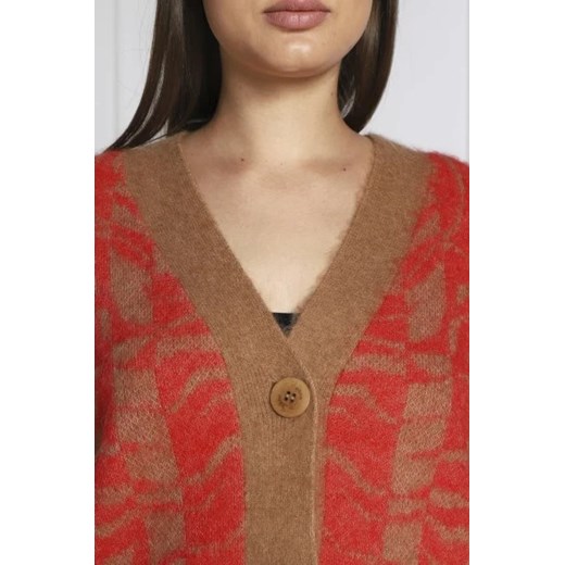 Sweter damski Hugo Boss jesienny casual z dekoltem w serek 