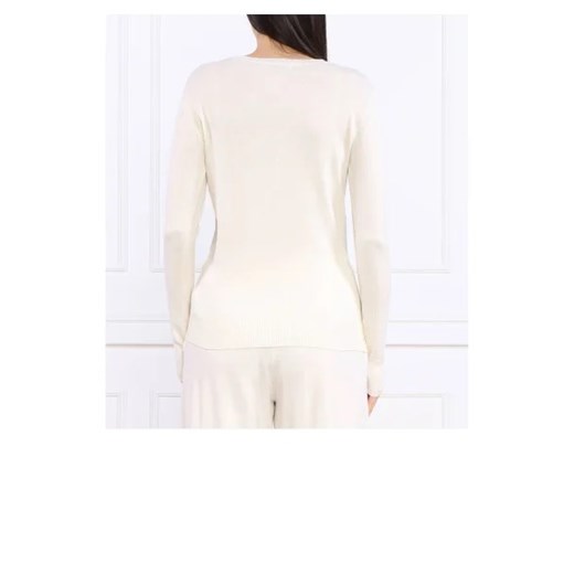 Sweter damski Guess beżowy z okrągłym dekoltem