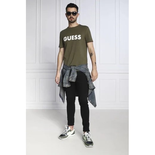 GUESS JEANS T-shirt LABYRINTH | Slim Fit S okazja Gomez Fashion Store