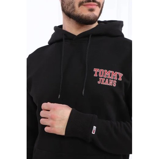 Bluza męska Tommy Jeans czarna w stylu młodzieżowym bawełniana z napisami