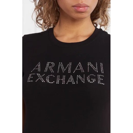 Bluzka damska Armani Exchange na wiosnę czarna bawełniana 