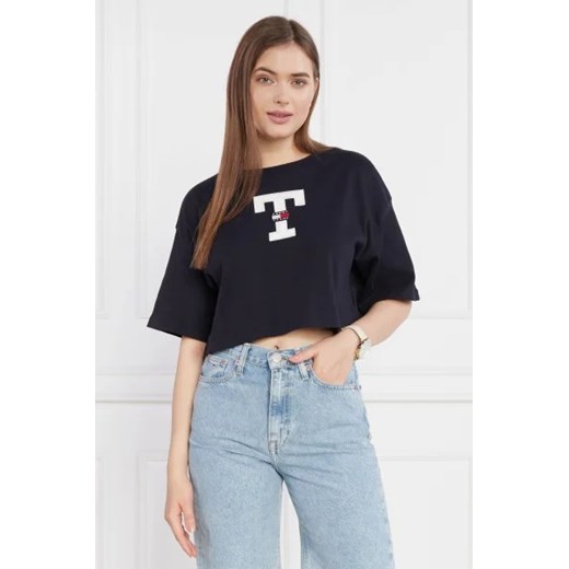 Tommy Jeans T-shirt TJW OVR CRP LETTERMAN FLAG TEE | Cropped Fit Tommy Jeans XS Gomez Fashion Store