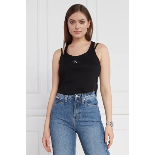 CALVIN KLEIN JEANS Top BADGE RIB DOUBLE LAYER | Regular Fit XL Gomez Fashion Store