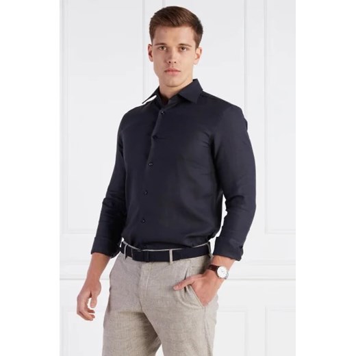 BOSS BLACK Lniana koszula H-HANK-kent-C1-214 | Slim Fit 39 okazja Gomez Fashion Store