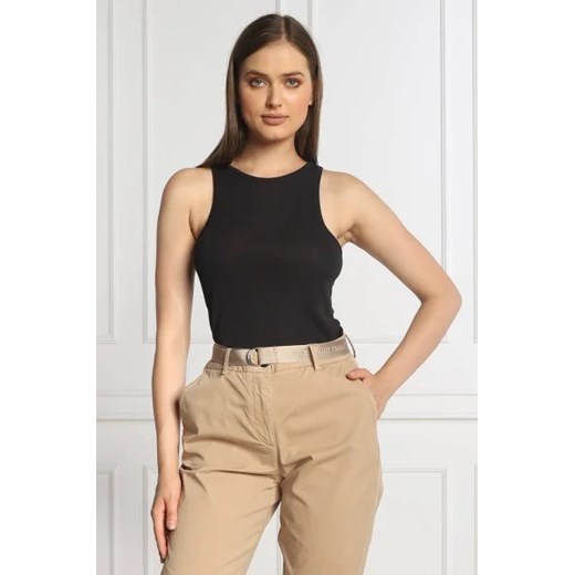 Bluzka damska Calvin Klein z wiskozy z okrągłym dekoltem