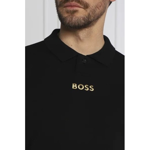 Czarny t-shirt męski BOSS HUGO z długim rękawem