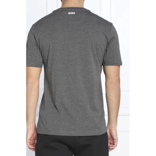 T-shirt męski szary BOSS HUGO w stylu młodzieżowym z krótkim rękawem