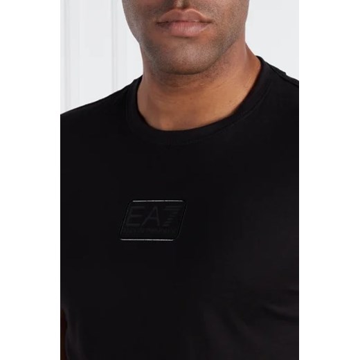 T-shirt męski Emporio Armani czarny z bawełny z krótkim rękawem 
